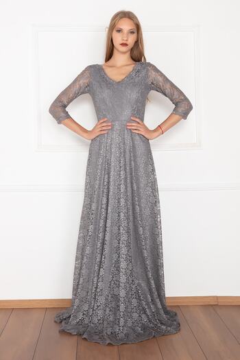 PULLIMM 3810-2 Kristy V-Neck Lace Dress
