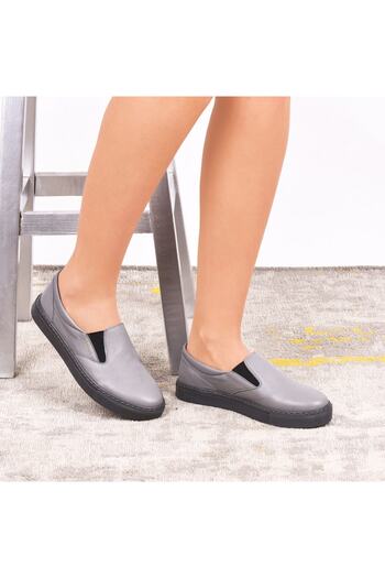 NOOSY Genuine Leather Gray Women's Sneakers