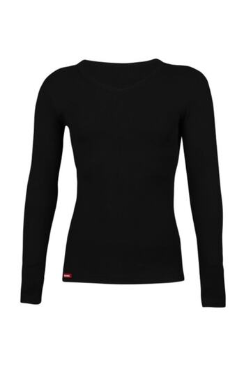 BSM Unisex ανδρικά/γυναικεία εσώρουχα Viloft Black Thermal V-Neck Longsleeve 10623
