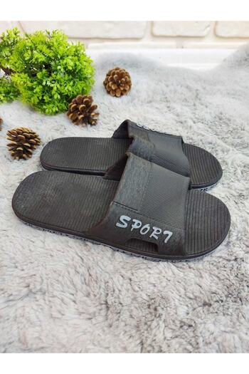 GEZER - Non-Slip Sole, Black - Gray Slippers for Bathroom, Balcony, Pool, Sea, Beach