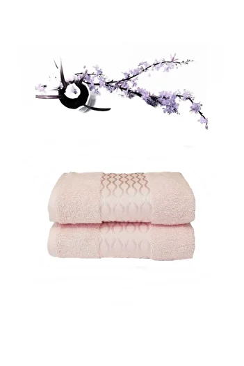 Özdilek 2 Pieces Elissa Hand and Face Towel Powder