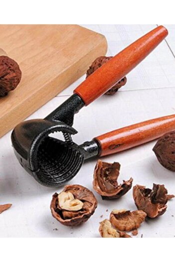 RoseRoi Metal Walnut Hazelnut Cracker with Wooden Handle