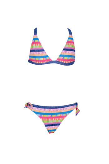 Kom Patterned Girl's Triangle Bikini Set