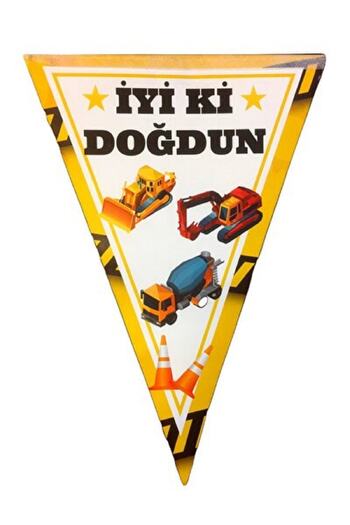Happyland Construction Themed Birthday Concept Sets Construction Party Supplies 2 Piece Ornament Set -2
