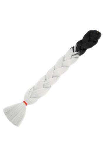 KONAK PERUK Synthetic Ombreli Hair For African Braid And Rasta - Black / Light Gray