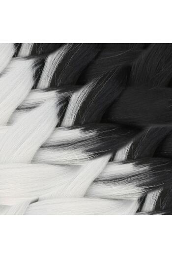 KONAK PERUK Synthetic Ombreli Hair For African Braid And Rasta - Black / Light Gray