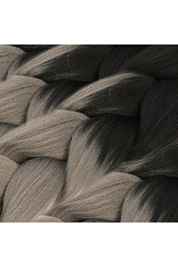 KONAK PERUK Synthetic Ombreli Hair For African Braid And Rasta - Black / Dark Gray
