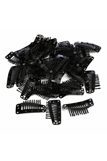 KONAK PERUK Large Snap Clips - 10 Pieces - Black