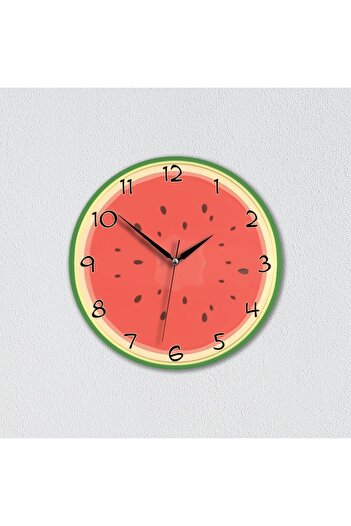 CajuArt Decorative Wooden Watermelon Vivid Round Kitchen Wall Clock