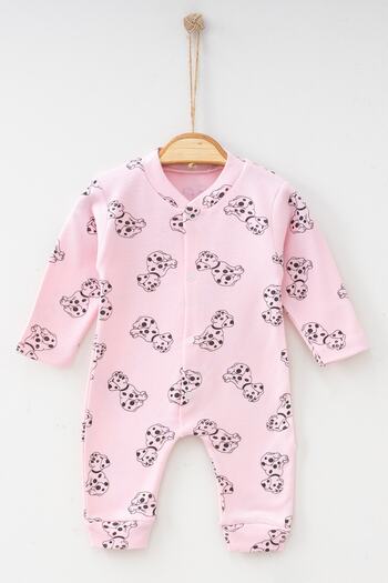 ADABEBEK 100% Cotton Dogs Cuffed Jumpsuit