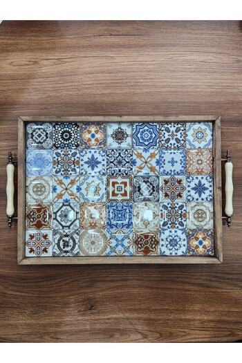 bluecape Esperanza 32x44cm Doğal Masif Seramik Sunum Tepsisi