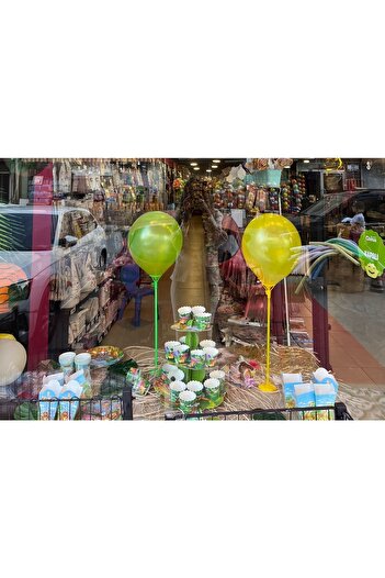 Happyland Single Leg Yellow Green Balloon Stand Safari Themed Balloon Stand and Banner Set of 2