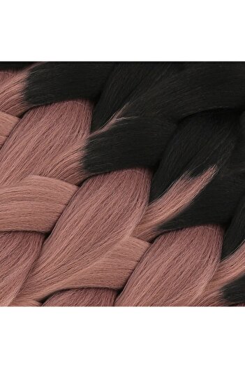 KONAK PERUK Synthetic Ombreli Hair For African Braid And Rasta - Black / Dried Rose