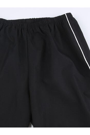 Planet Butik Zip Detail Black Baggy Oversize Unisex Şeritli Eşofman