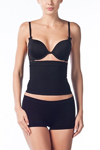 Miss Fit 34378 Women's Black Waist Corset Silicone