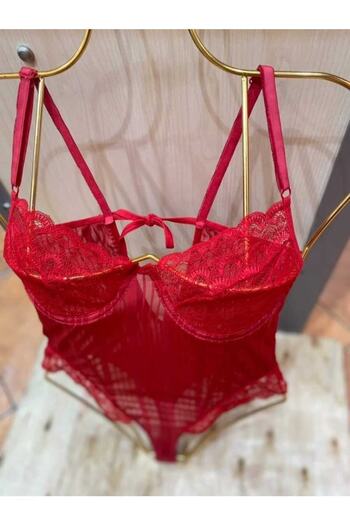 Sistina Red Striped Bodysuit