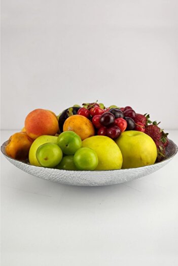 Digithome Armoni Glass Salad Serving Bowl Fruit Bowl Serving Bowl Silver – Akc416 C320.045