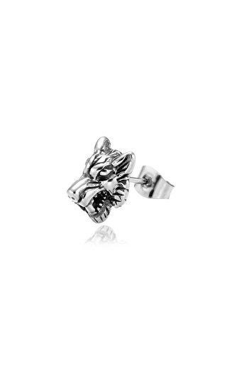 Viking Odin Fenrir Scandinavian Wolf Nordic Design Nail Model 316L Steel Men's Earring