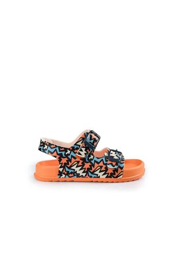 Vicco Miyu II Lightweight Anatomical Banded Printed Unisex Kids Orange Sandals