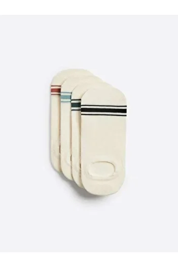 Mono Socks Pack of 4 Thick Striped Invisible Sneakers Socks