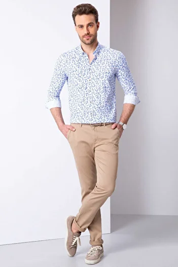 Pierre Cardin Ανδρικό πουκάμισο μπλε Slim Fit G021GL004.000771477