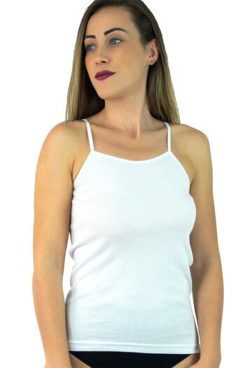 Seher Pack of 12 Women's Undershirt with Ribbed Rope Straps