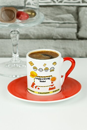 Hediyelen Turkish Coffee Cup - Work Health and Safety Technician, Red