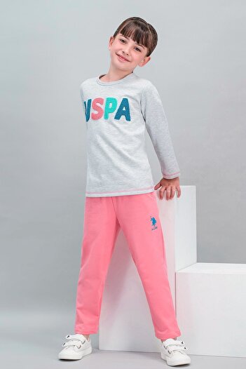 U.S. Polo Assn. Σετ φόρμας για κορίτσια με άδεια χρήσης Karmelange
