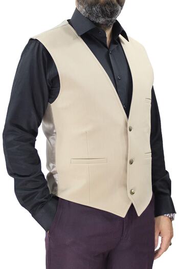 MENTOR REGALO Γιλέκο V-Neck Slim Fit Sports Model Beige 50239