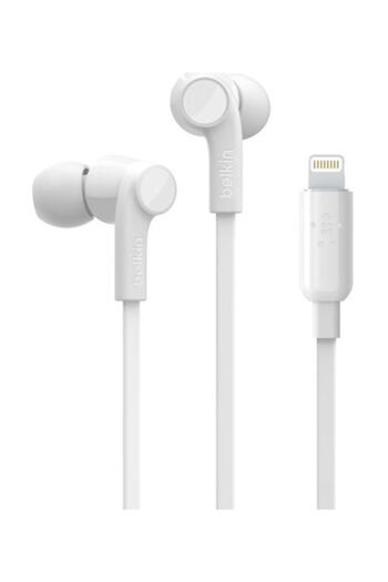 Belkin White Rockstar Lightning Earbuds and Headphones Set