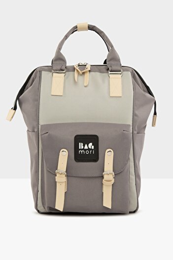 Bagmori Gray Women's Pocketed Mother Baby Bag with Logo M000003884