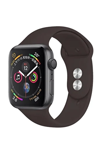 Robotekno Apple Watch Silicone Cord Strap Series 7 - 6 - Se - 5 - 4 - 3 - 2 - 1 - 38mm/40mm - Dark Brown