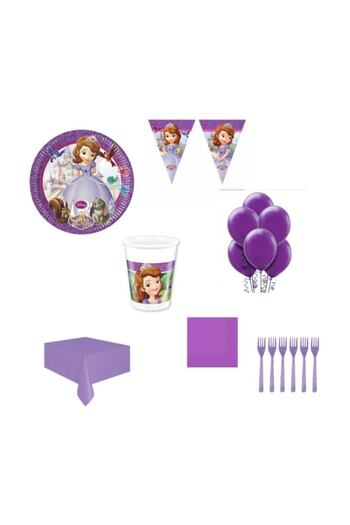 Parti Furyası Princess Sofia Birthday Party Supplies Ornaments Set for 24 People