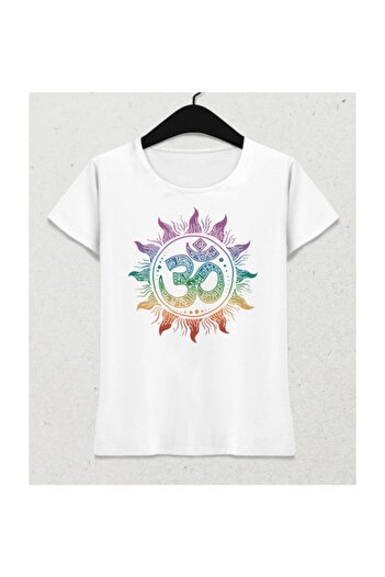 Basmatik Tricou alb pentru femei Om Yoga Symbol