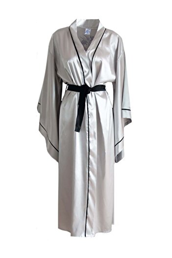 Mita Concept Ejderha & Çiçek Gri Kimono