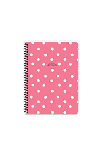 KESKİN COLOR دفتر ملاحظات سلكي مخطط 16 × 22 سم 80 ورقة غطاء بلاستيكي 60 جرام صفحة بيضاء منقط