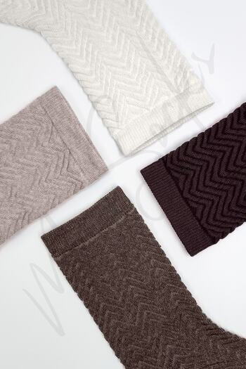 Mono Socks Kadın Zikzak Desenli Kutulu Kadın Soket Çorap