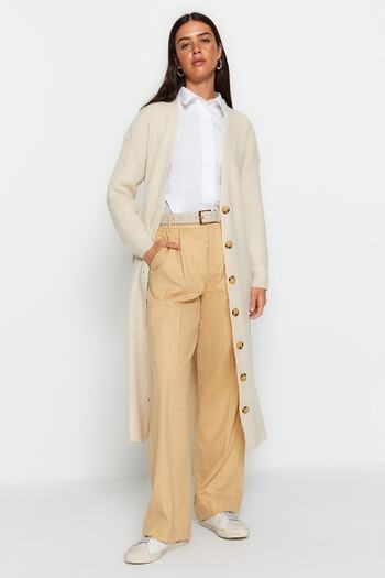 Trendyol Modest Λεπτομερής πέτρινη ζακέτα πλεκτή Θεσσαλονίκης TCTAW24TH00042