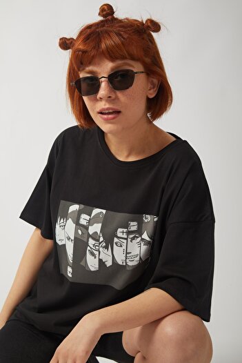 EFBUTİK Black Naruto Anime T-shirt
