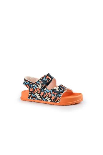 Vicco Miyu II Lightweight Anatomical Banded Printed Unisex Kids Orange Sandals