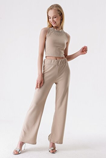 HAKKE Collar Stoned Athlete Trousers Set