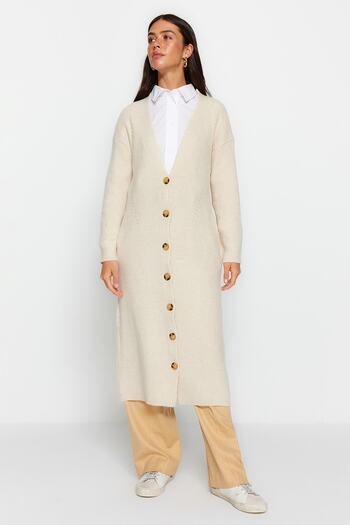 Trendyol Modest Λεπτομερής πέτρινη ζακέτα πλεκτή Θεσσαλονίκης TCTAW24TH00042