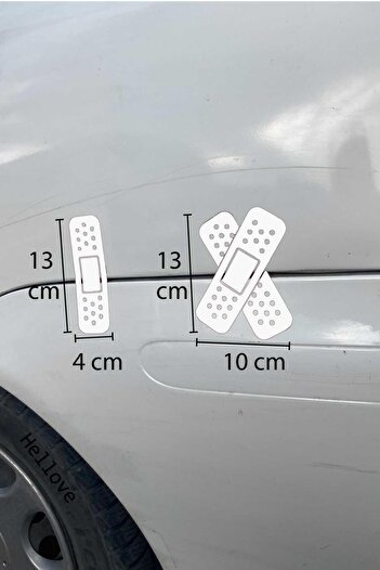 AVMmarketim Bandă Autocolant Auto Auto Set de 2 Bandă Albă Bandă Perforată Plată și Diagonală 13 Cm Lungime