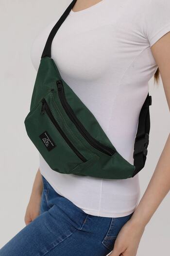 D'VERS Unisex Khaki 2 Compartment Shoulder and Waist Bag