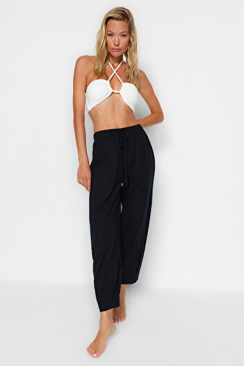 Trendyol Collection Black Woven 100% Cotton Trousers TBESS23PL00015