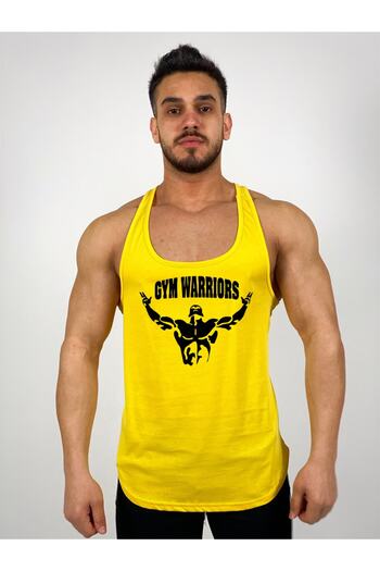Black İstanbul Gym Warriors Printed Strappy Fitness Athlete