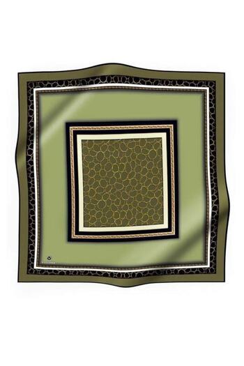 Vissona Women's Twill Silk Scarf Khaki Black