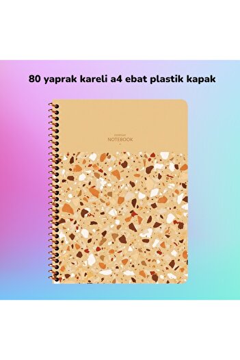 SEYFİKİRTASİYE A4 80 Sheets Ring Binder Notebook with Plastic Cover - Sharp Color