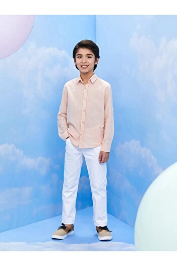 LC Waikiki LCW Kids Basic Uzun Kollu Poplin Erkek Çocuk Gömlek