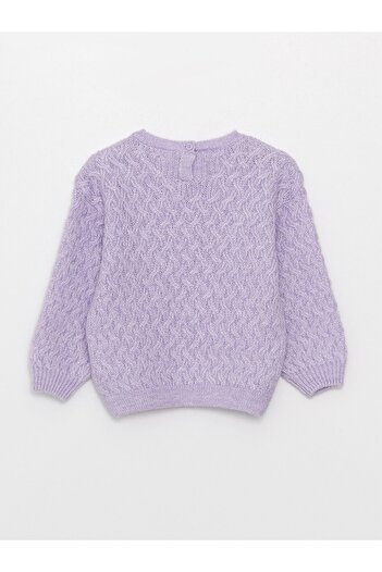 LC Waikiki Crew Neck Self-Patterned Baby Girl Knitwear Sweater
